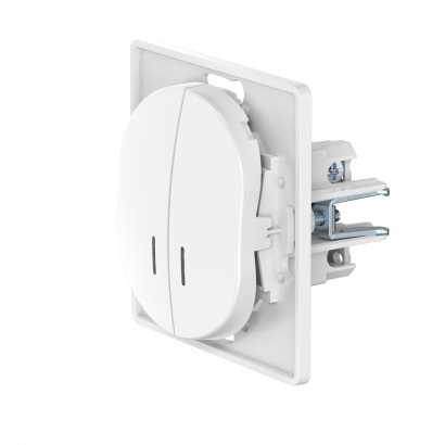 Выключатель скрытой установки CADUCEUS ALING EON, двухклавишный, с индикацией, 10АХ, 250В~, механизм (Артикул: E626)