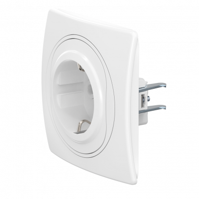 Розетка скрытой установки CADUCEUS ALING EON с заземлением, без шторок, с пластиковым основанием, 16А, 250В~ (Артикул: E630.00)