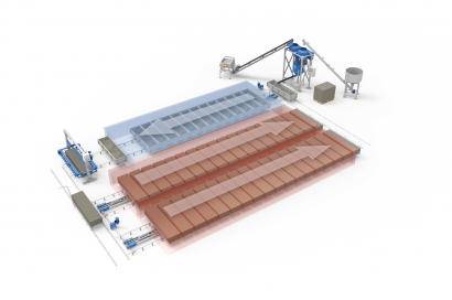 Линия конвейерного типа для производства газобетона производительностью 60 м3/сутки