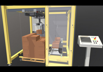 Паллетайзер портальный (укладчик) мобильный для укладки мешков / коробок / ведер