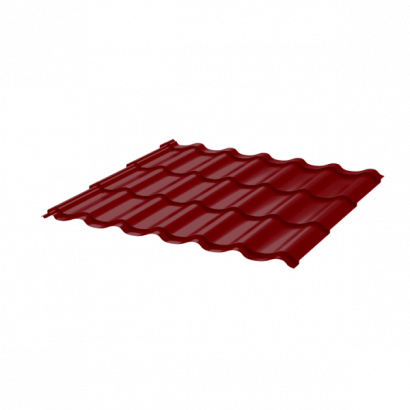 Металлочерепица МЧ2 Супермонтеррей 0.4 1.18 1м ПЭ RAL3005 красное вино