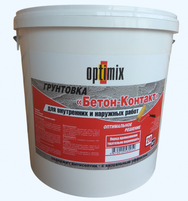БЕТОН-КОНТАКТ Optimix грунтовка всесезонная, красная - 20 кг