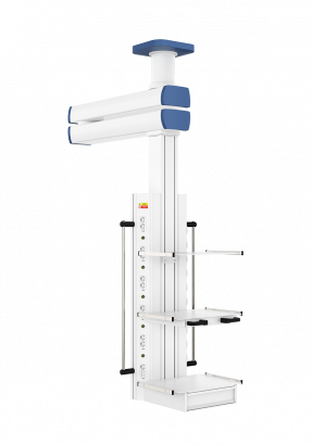 Потолочная двухплечевая медицинская консоль CADUCEUS C2-V