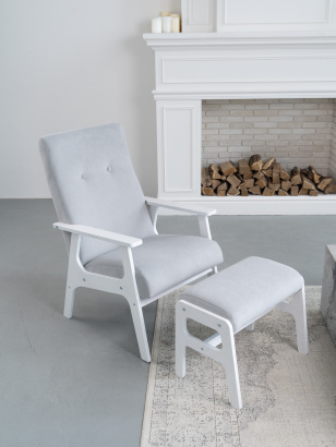 Комплект мебели кресло и пуф CHILL (базовая обивка велюр)