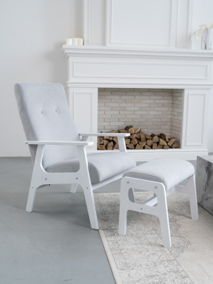 Комплект мебели кресло и пуф CHILL (базовая обивка велюр)