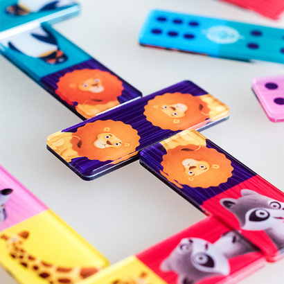 НАСТОЛЬНАЯ ИГРА ДОМИНО двустороннее, серия: ЛАПЫ, УШИ И ХВОСТЫ