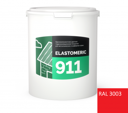 ELASTOMERIC - 911 (ведро 6КГ) RAL 3003 Красный рубин