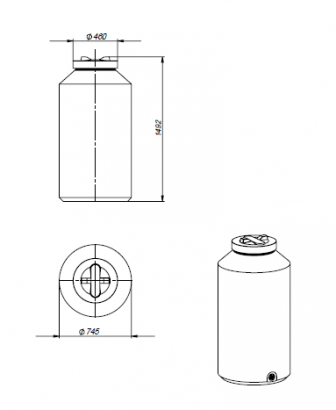 500 литров цилиндрическая пластиковая емкость