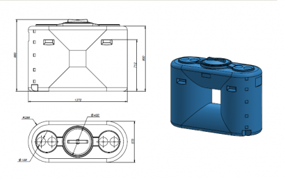500 литров универсальная пластиковая емкость