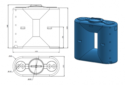 1000 литров универсальная пластиковая емкость