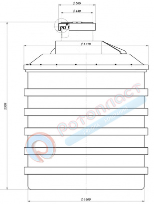 3000 л с удлиненной горловиной пластиковая цилиндрическая емкость