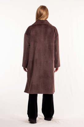 Классическое женское пальто из ворсовой ткани