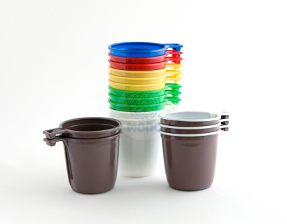 Чашка кофейная одноразовая 200мл пластиковая коричнево-белая Стандарт 50/30/1500