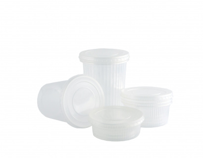 Контейнер пищевой одноразовый пластиковый с крышкой 0,2 л Ф94,5х44мм 50/24/1200