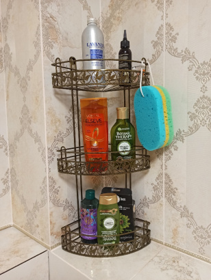 Полка для ванной комнаты Угловая Юнитрейд 3 ярусная, вку-5.3.3 1 шт