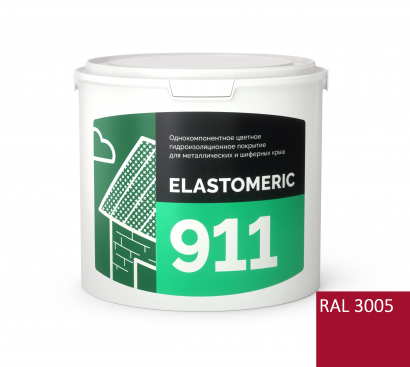 ELASTOMERIC - 911 (ведро 3КГ) RAL 3005 Винно-красный
