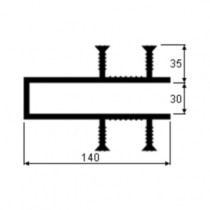 П-образная гидрошпонка для деф.швов DP 140/30-6/35