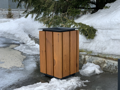 Урна садово-парковая из термодерева «Forest» 50 литров, цвет графит