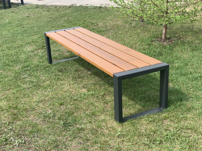 Скамейка садово-парковая без спинки из термодерева «Forest»