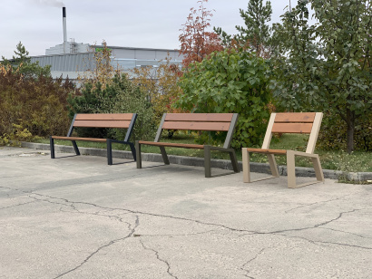 Кресло садово-парковое из термососны «Stone» 740, цвет графит