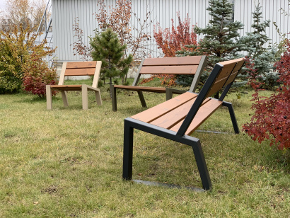 Скамейка садово-парковая из термососны с удобной посадкой «Stone»