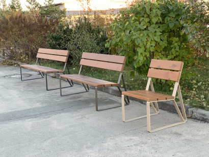 Скамейка со спинкой садово-парковая из термодерева «Park»