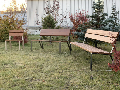 Скамейка со спинкой садово-парковая из термодерева «Park»