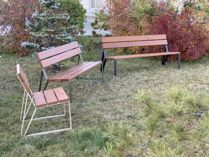 Скамейка со спинкой садово-парковая из термодерева «Park»