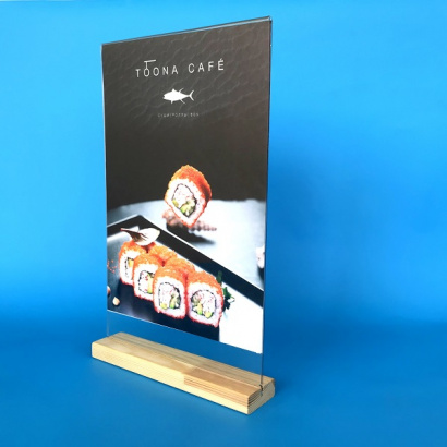 Менюхолдер А4 на деревянном основании