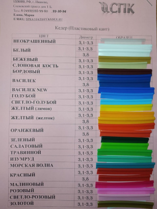 Пластиковый кант-кедер, китовый ус, жилка