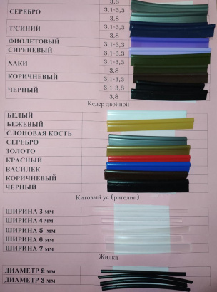 Пластиковый кант-кедер, китовый ус, жилка