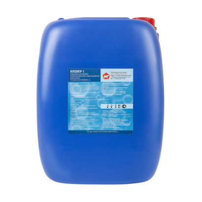 Клевер 1 - Щелочное низкопенное средство для мойки и дезинфекции роботизированного доильного и технологического оборудования на молочно-товарных фермах и молокоперерабатывающих предприятиях.