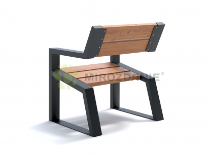 Кресло садово-парковое с подлокотниками из термососны «Mountain» 740, цвет графит