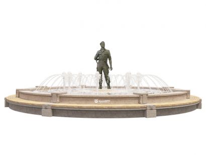 Фонтан FC "Воин - освободитель" со скамьей 10400