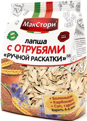 Лапша МакСтори с отрубями ручной раскатки