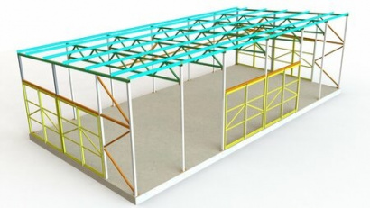 Каркас быстровозводимого здания S 2304 м2 h4