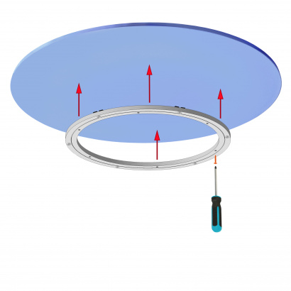 Механизм ф30 см для крутящегося центра стола по китайски, крепление саморезами