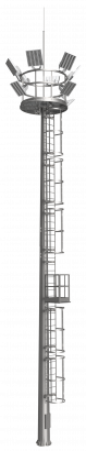 Высокомачтовые опоры и молниеотводы высотой 45м