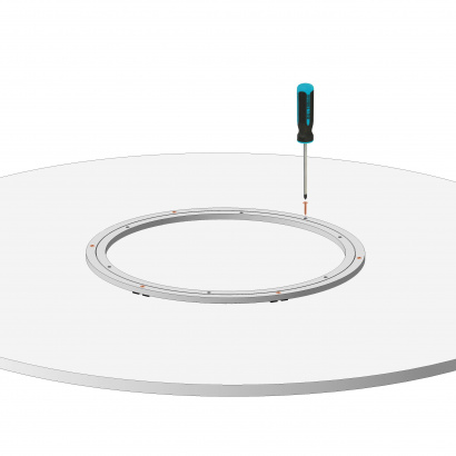 Поворотный механизм (кольцевой подшипник D 30 см) с отверстиями под винты/саморезы + крепеж