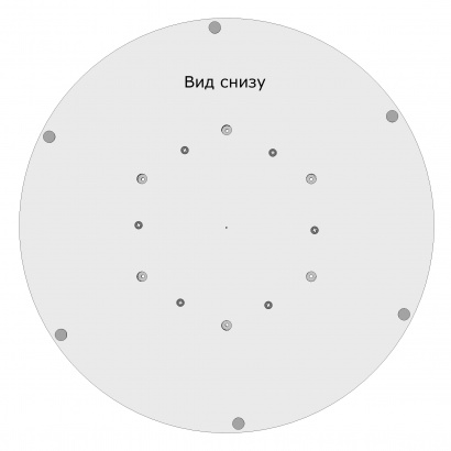 Поворотный механизм на опорной площадке диаметром 60 см для крепления вращающегося круга-столешницы диаметром от 80 см до 110 см