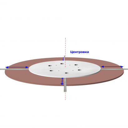Поворотный механизм на опорной площадке диаметром 60 см для крепления вращающегося круга-столешницы диаметром от 80 см до 110 см