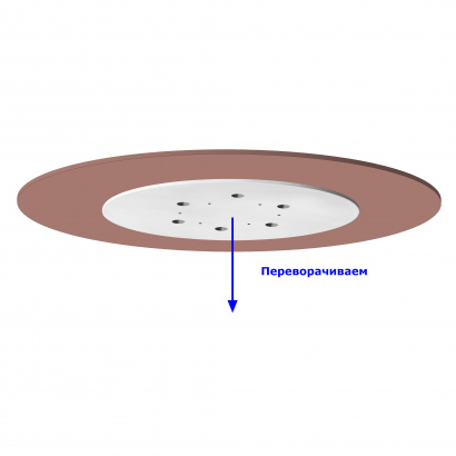 Поворотный механизм на опорной площадке диаметром 60 см для крепления вращающегося круга-столешницы диаметром от 80 см до 110 см