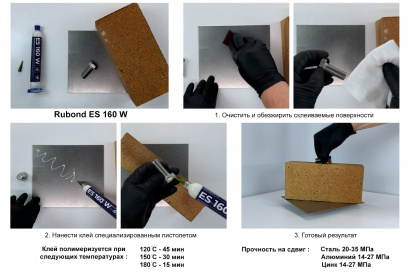 Однокомпонентный эпоксидный конструкционный универсальный клей RUBOND ES 160 W (50мл)