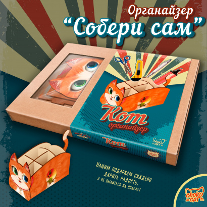 Деревянные органайзеры Собери сам, подставки под канцтовары, Chokocat