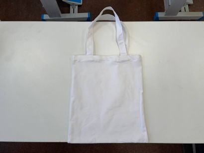 Шоппер Саржа Белая 100% Хлопок 240г 40х34см Ручки 60см