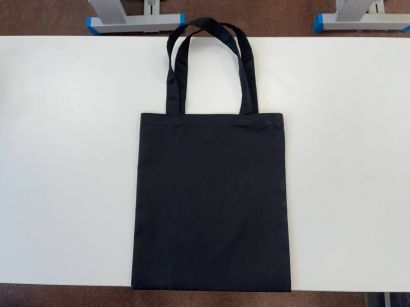 Шоппер чёрный полиэстер 70/30 210г 40х34см Ручки 60см