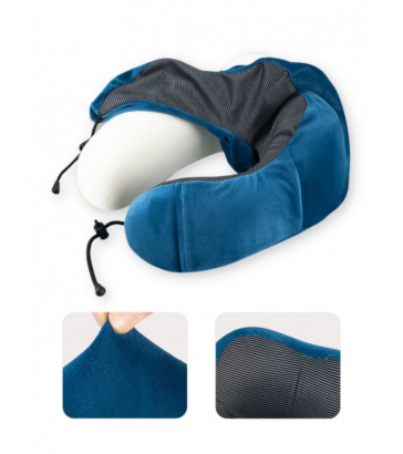 Подушка с карманом для перелетов с эффектом памяти, синяя, Mi203