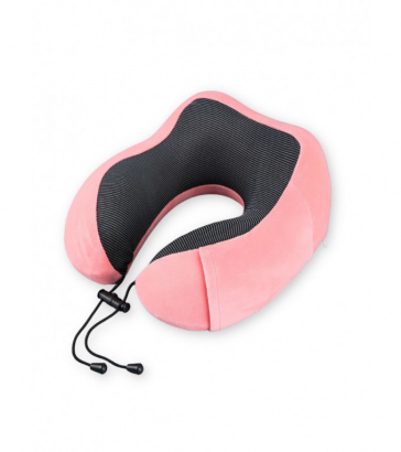 Подушка с карманом для перелетов с эффектом памяти, коралловая, Mi201