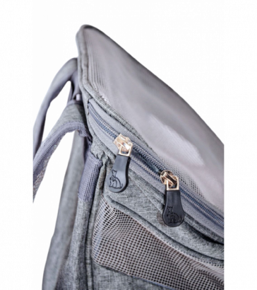 Переноска для животных, рюкзак, съемный коврик, дополнительные карманы, серая, 6718