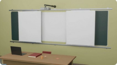 Рельсовая система с классной и интерактивной доской